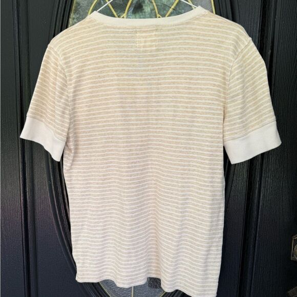 Ralph Lauren Jean Co.  Striped Beige Short Sleeve Top - M - Great Condition - Picture 2 of 7